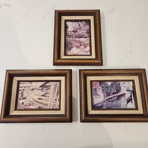 Wood Framed Venetian Bargen Gondola Rancho Santa Fe Inn Chioggia Fishing Boats